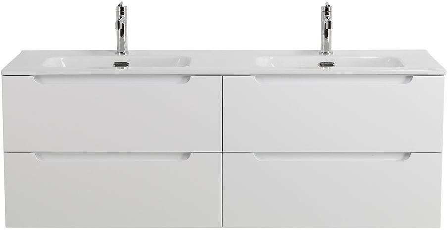 Тумба BelBagno ETNA-1200-4C-SO-2-BL с 2-й раковиной BelBagno BB1200-2-ETL, Bianco Lucido