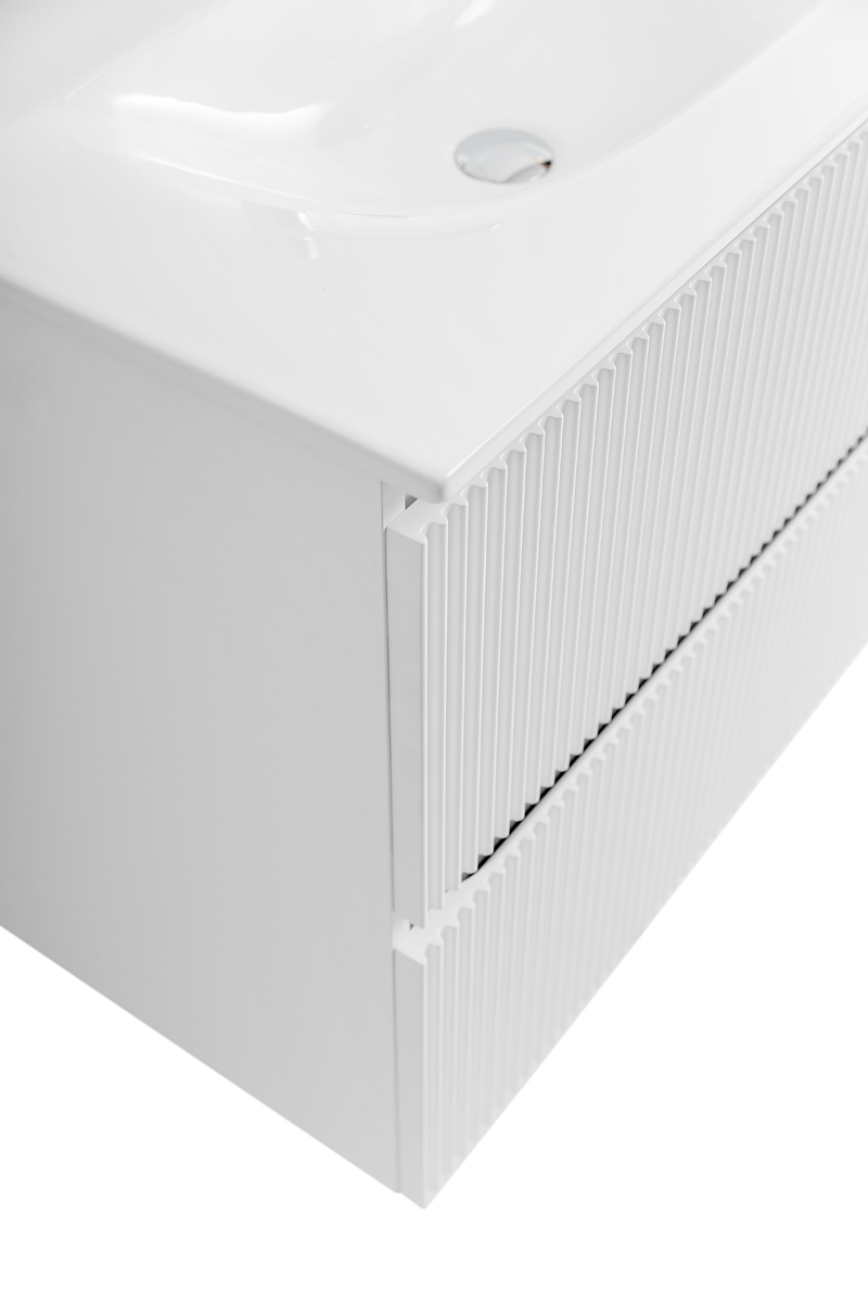 Тумба с раковиной подвесная BelBagno UNO-800-2C-SO-BO Bianco Opaco, раковина белая BB-8099-80