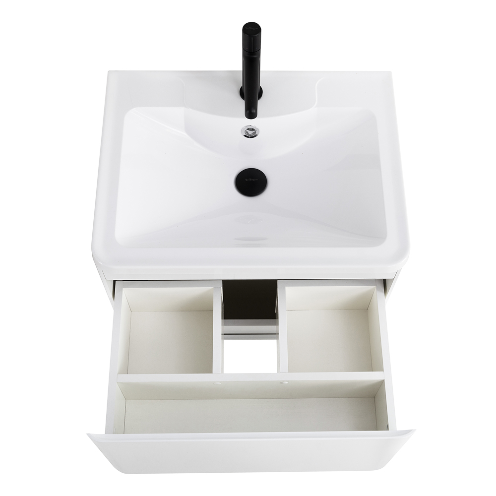 Тумба напольная с раковиной BelBagno ALBANO-700-2C-PIA-BL Bianco Lucido, раковина BB700/455-LV-MR-ALR
