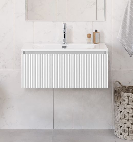 купить Тумба с раковиной подвесная BelBagno UNO-800-1C-SO-BO Bianco Opaco, раковина белая BB-8099-80 