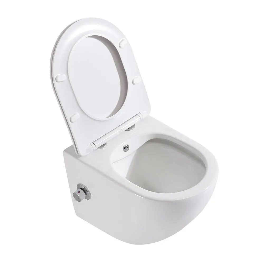Унитаз подвесной безободковый с сиденьем и функцией биде UNO BB3105CHR-BS/SC
