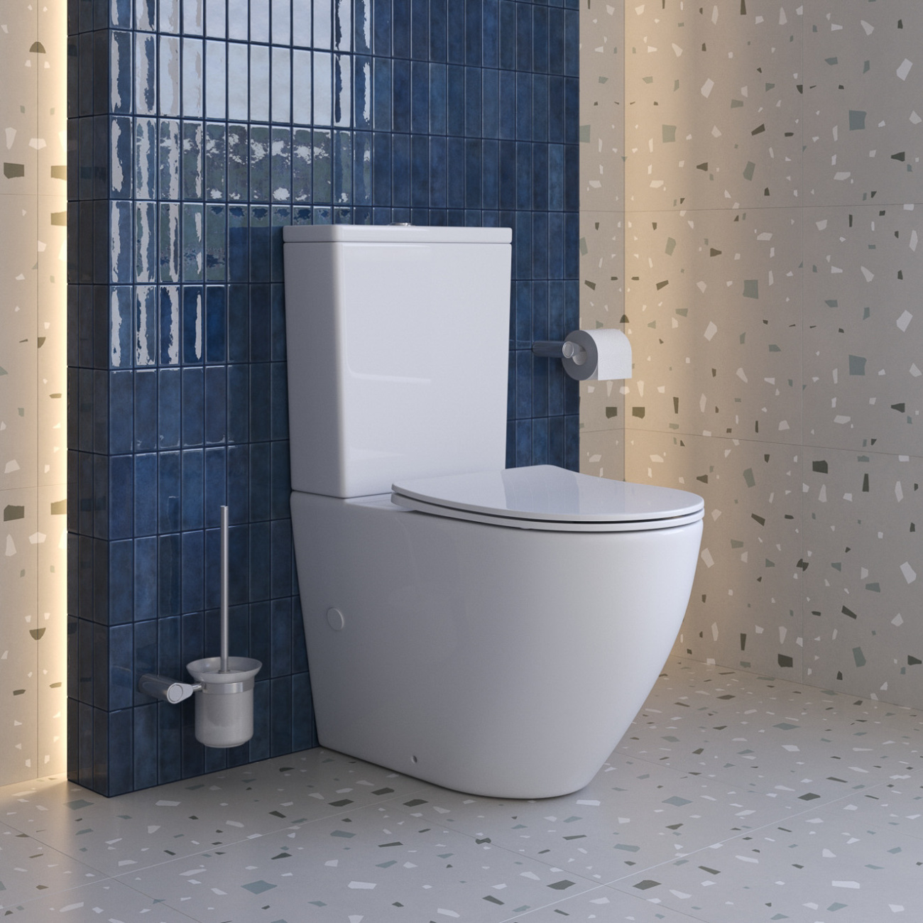 купить Унитаз-компакт безободковый с сиденьем и смывом TORNADO BelBagno SFERA-TOR BB2141CP-TOR/SC+BB2141T 