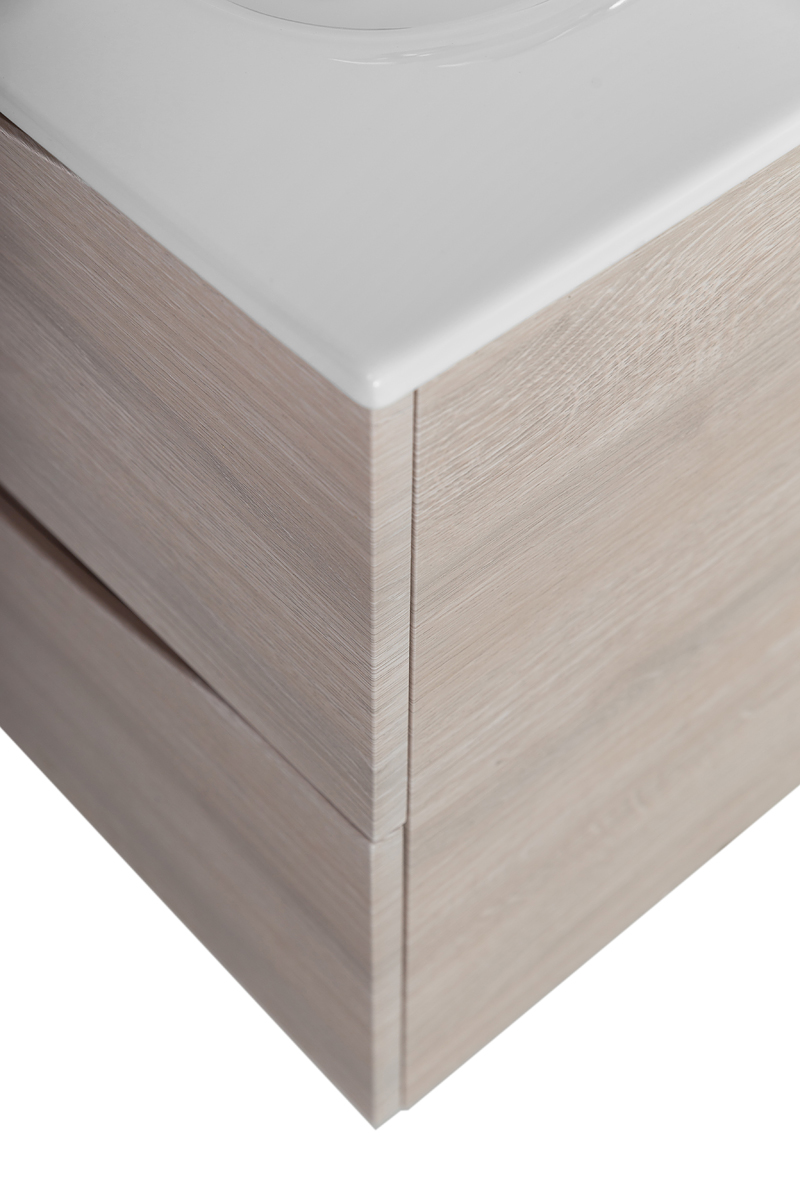 Тумба с раковиной подвесная BelBagno MARINO-CER-MINI-700-2C-SO-RG-P Rovere Grigio, раковина белая BB-8099-3-70