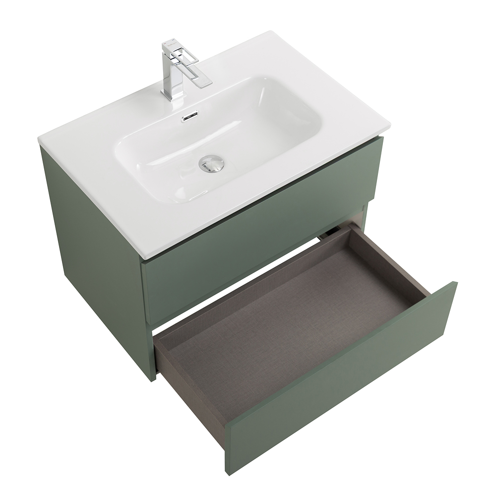 Тумба с раковиной подвесная BelBagno KRAFT-700-2C-SO-VO Еловый матовый, раковина белая BB700ETL