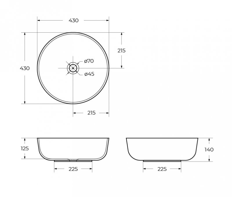 Раковина накладная BelBagno BB1077