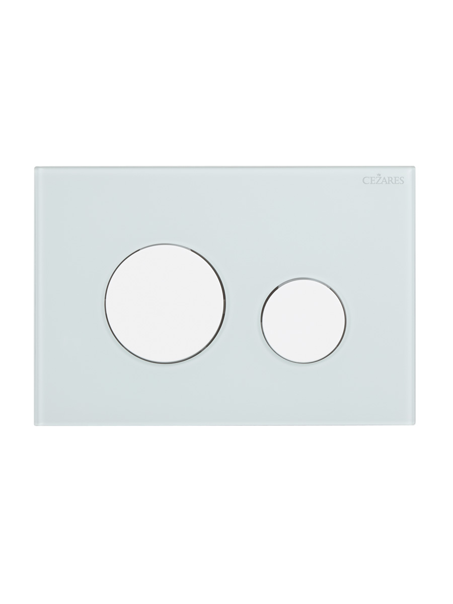 Кнопка смыва CEZARES LUX-GB-BIO-C, белое стекло/белый матовый