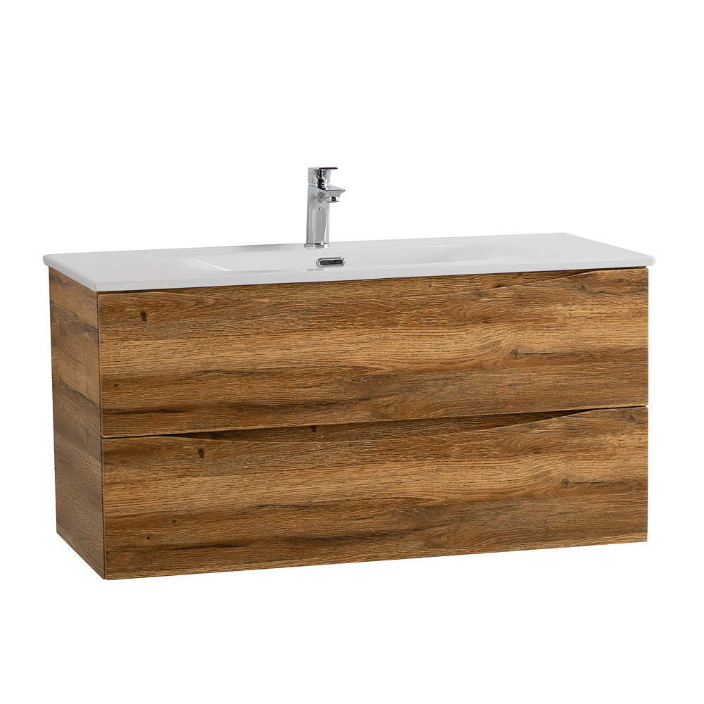 Тумба с раковиной подвесная BelBagno MARINO-CER-N-1000-2C-SO-RR-P Rovere Rustico, раковина белая BB-8099-100