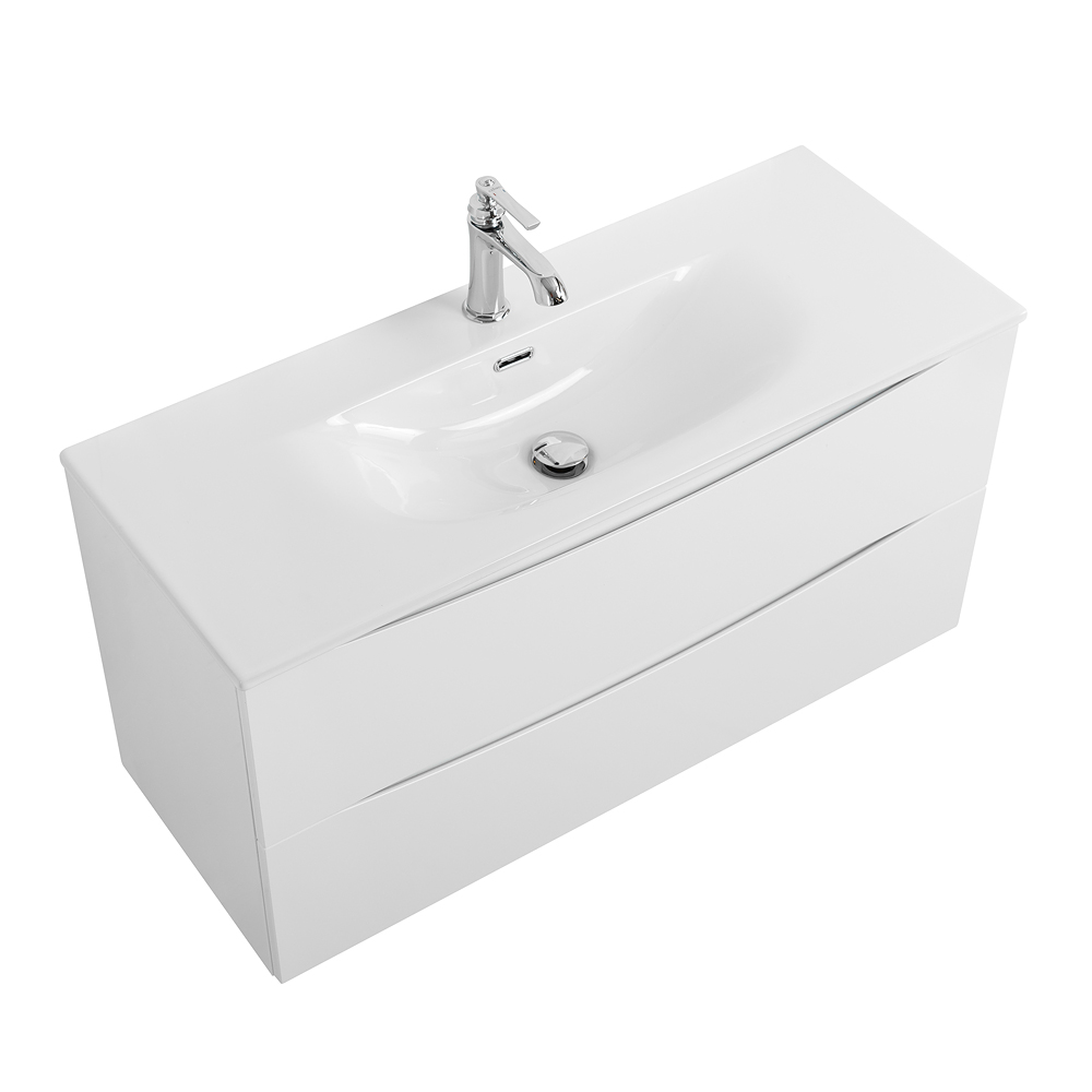 Тумба с раковиной подвесная BelBagno MARINO-CER-MINI-1000-2C-SO-BL-P Bianco Lucido, раковина белая BB-8099-3-100
