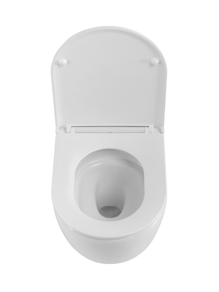 Унитаз подвесной BelBagno COMPATTO BB003CH-TOR/SC безободковый с сиденьем и смывом TORNADO 