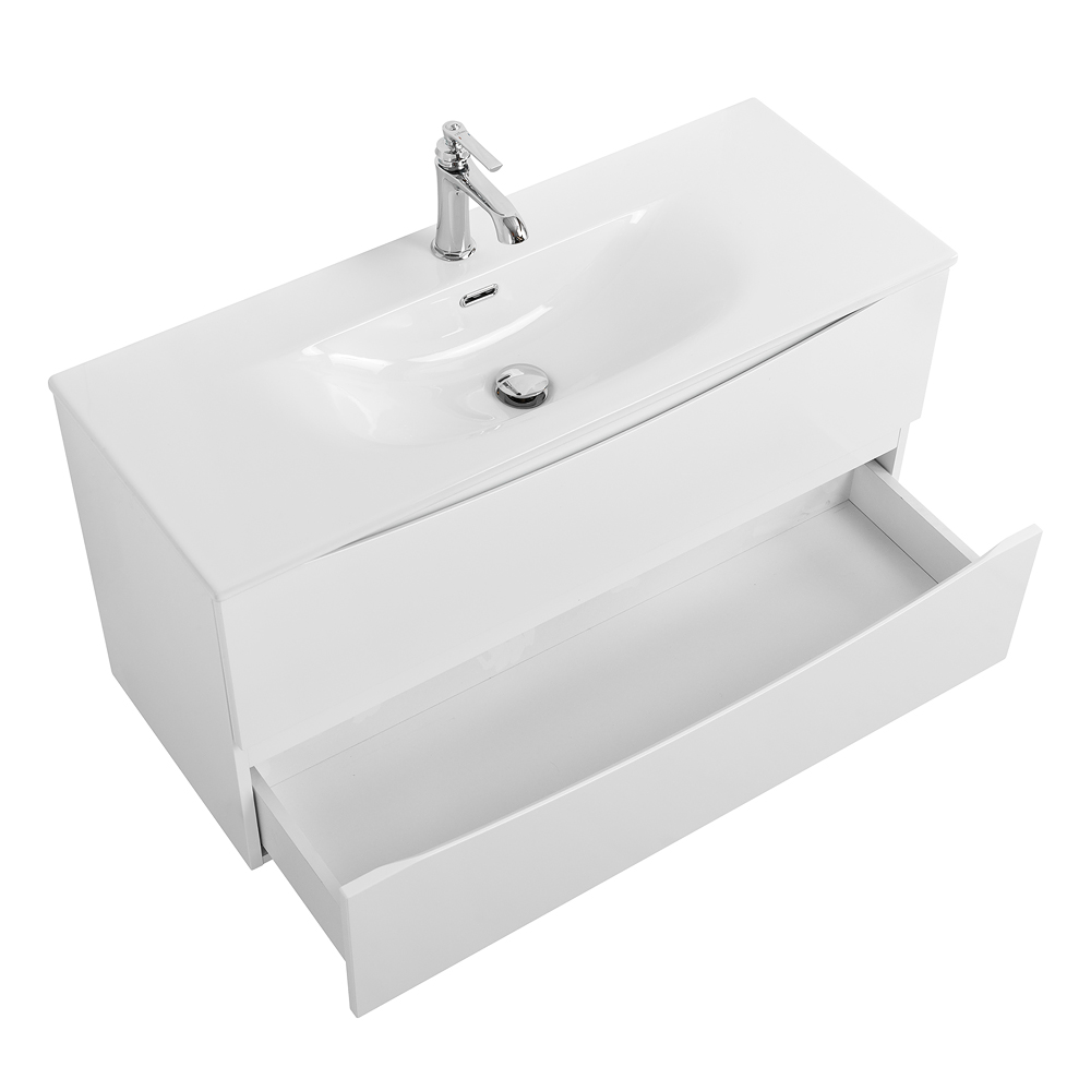 Тумба с раковиной подвесная BelBagno MARINO-CER-MINI-1000-2C-SO-BO-P Bianco Opaco, раковина белая BB-8099-3-100
