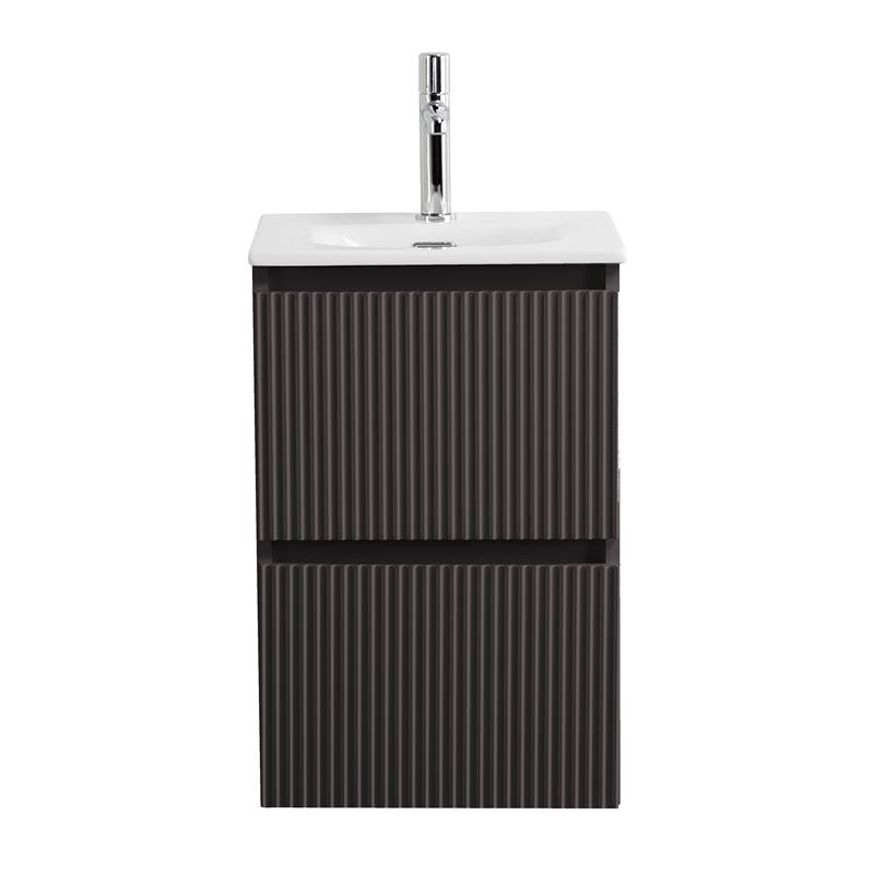 Тумба с раковиной подвесная BelBagno UNO-MINI-400-2C-SO-GSO Темно-Серый матовый, раковина белая BB-8099-3-40
