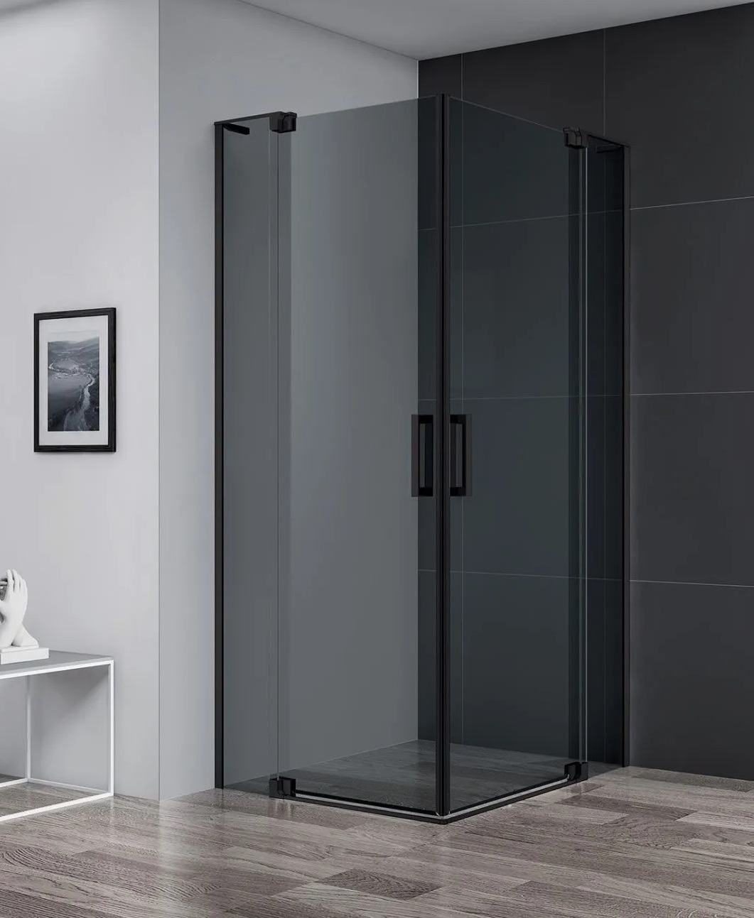 Душевой уголок Cezares SLIDER-A-2-70/80-GRIGIO-NERO
