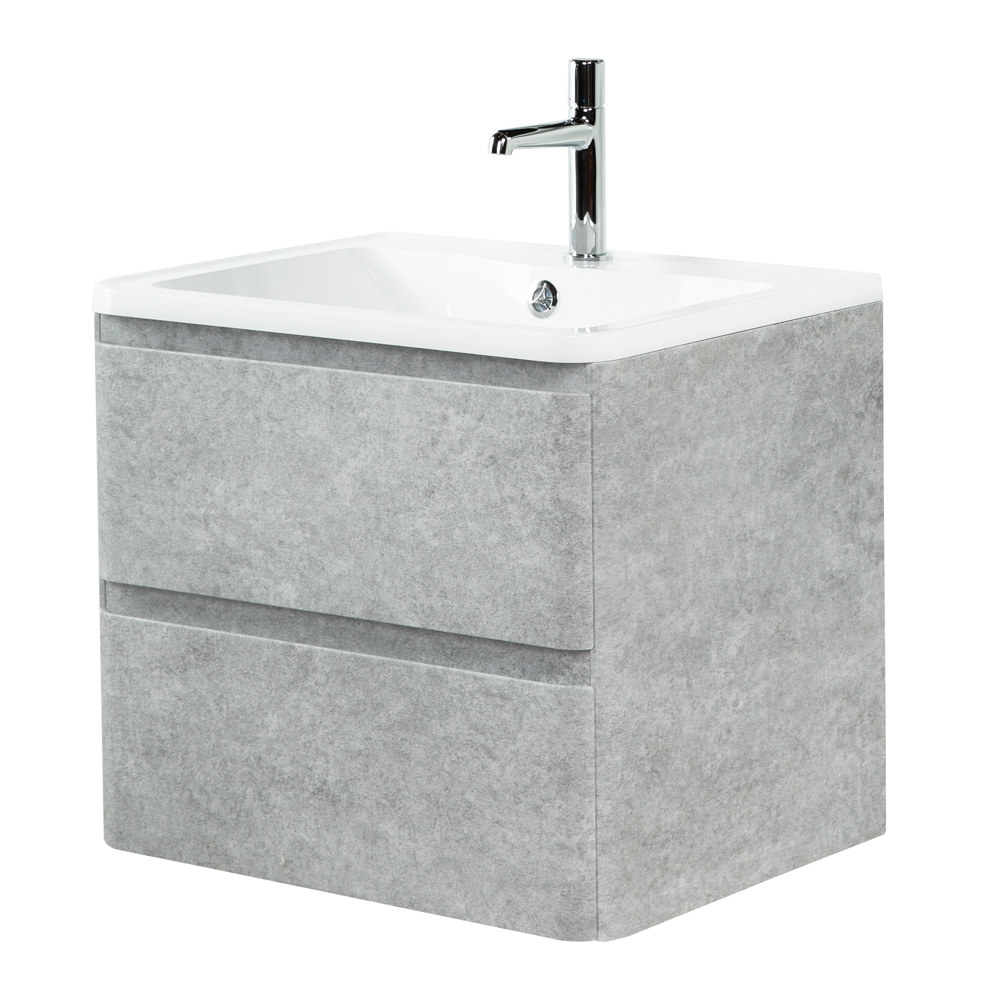 Тумба подвесная с раковиной BelBagno ALBANO-700-2C-SO-CVG Cemento Verona Grigio, раковина BB700/455-LV-MR-ALR