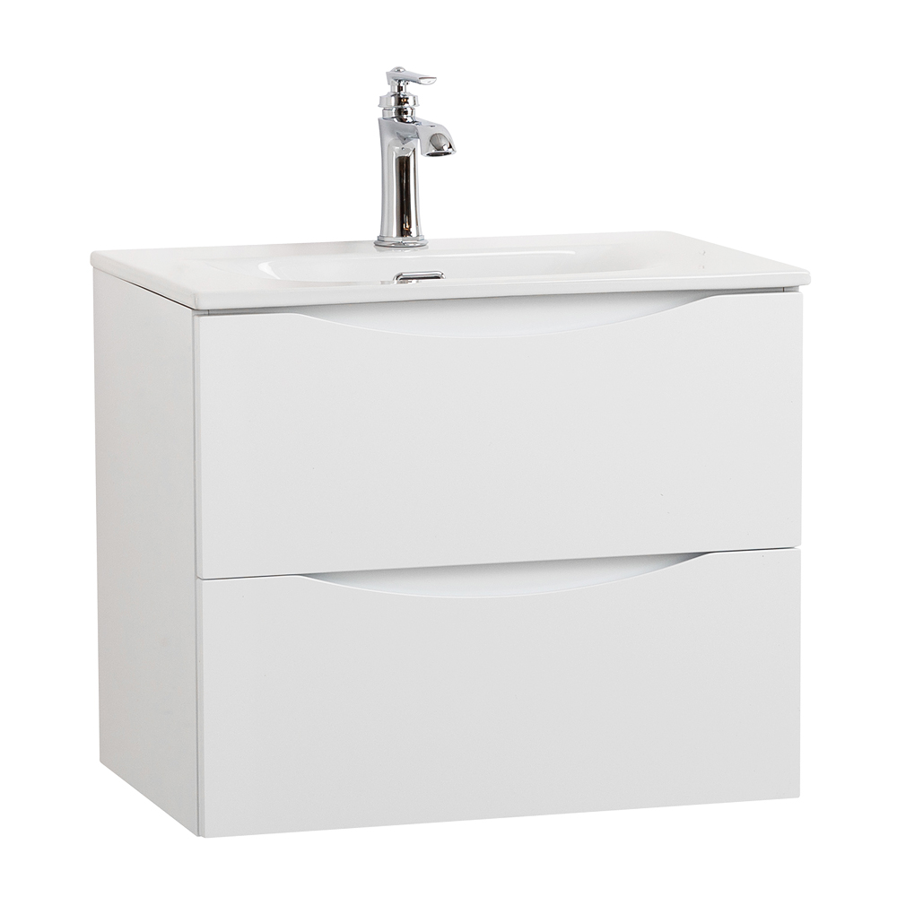 Тумба с раковиной подвесная BelBagno MARINO-CER-MINI-500-2C-SO-BL-P Bianco Lucido, раковина белая BB-8099-3-50