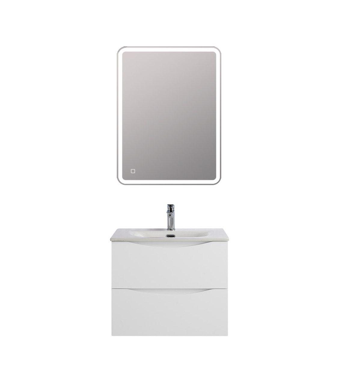 Тумба с раковиной подвесная BelBagno MARINO-CER-N-600-2C-SO-BO-P Bianco Opaco, раковина белая BB-8099-60