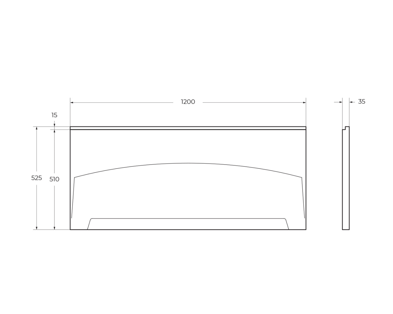 Передняя панель для установки на ногах  ECO-120-SCR-W37