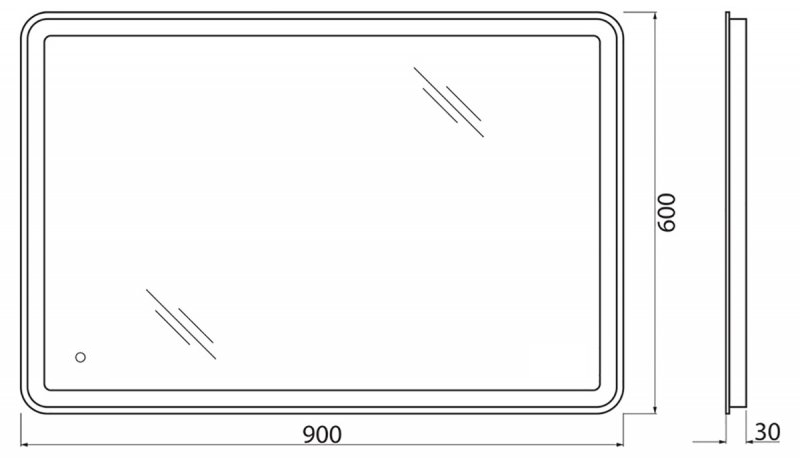 Зеркало BelBagno SPC-MAR-900-600-LED-TCH