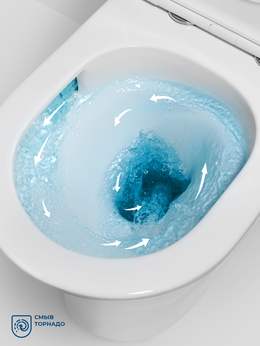 Унитаз-компакт BelBagno ACQUA-TOR BB2801CP-TOR/SC + BB2801T безободковый с сиденьем и смывом TORNADO 