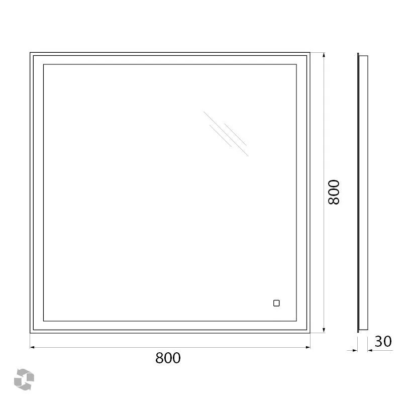 Зеркало BelBagno SPC-GRT-800-800-LED-TCH