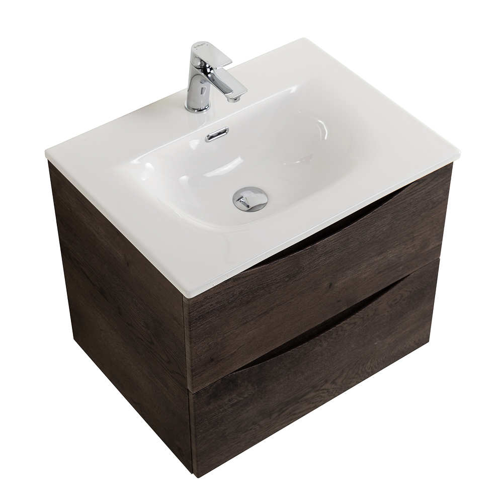 Тумба с раковиной подвесная BelBagno MARINO-CER-MINI-500-2C-SO-RNG-P Rovere Nature Grigio, раковина белая BB-8099-3-50