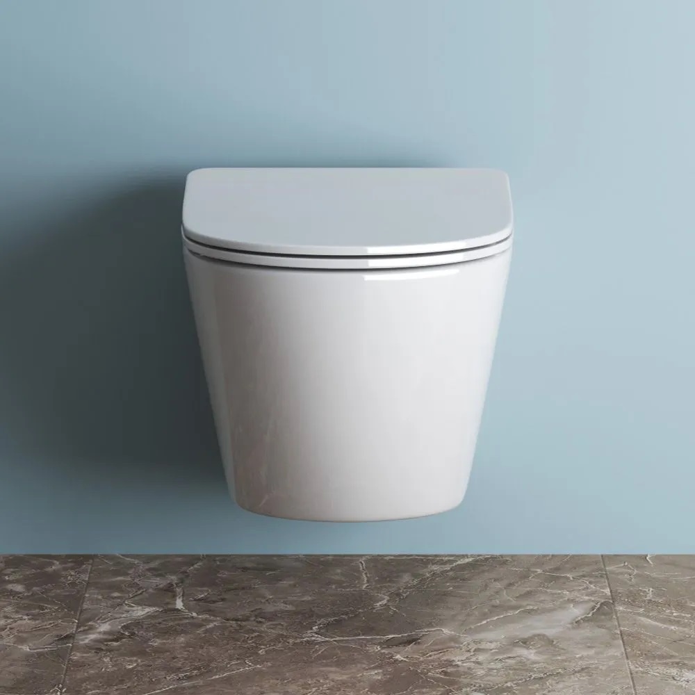 Унитаз подвесной безободковый с сиденьем BelBagno UNO BB3105CHR/SC