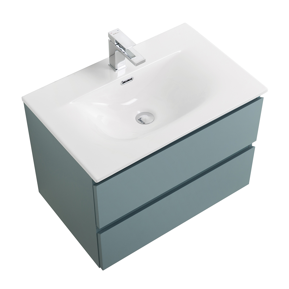 Тумба с раковиной подвесная BelBagno KRAFT-600-2C-SO-AO Голубой матовый, раковина белая BB-8099-60