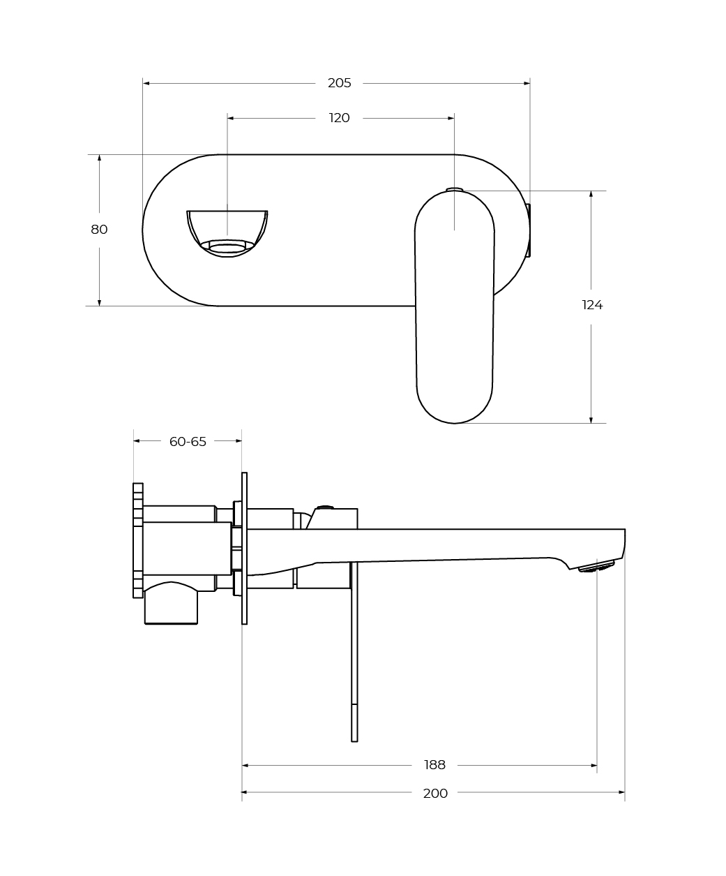 Смеситель для раковины встраиваемый CEZARES STYLUS-BLI1-01-W0