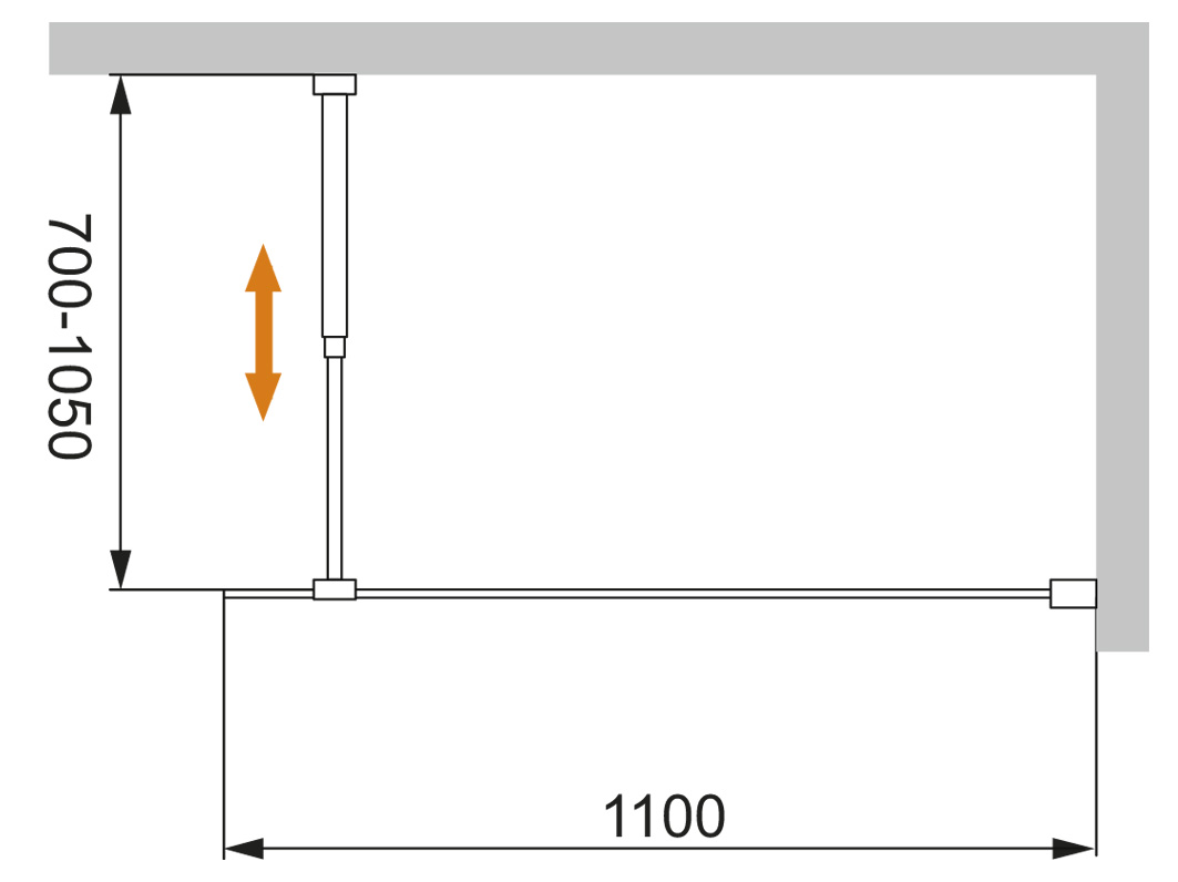 Душевая перегородка Cezares LIBERTA-L-1-110-BR-Cr