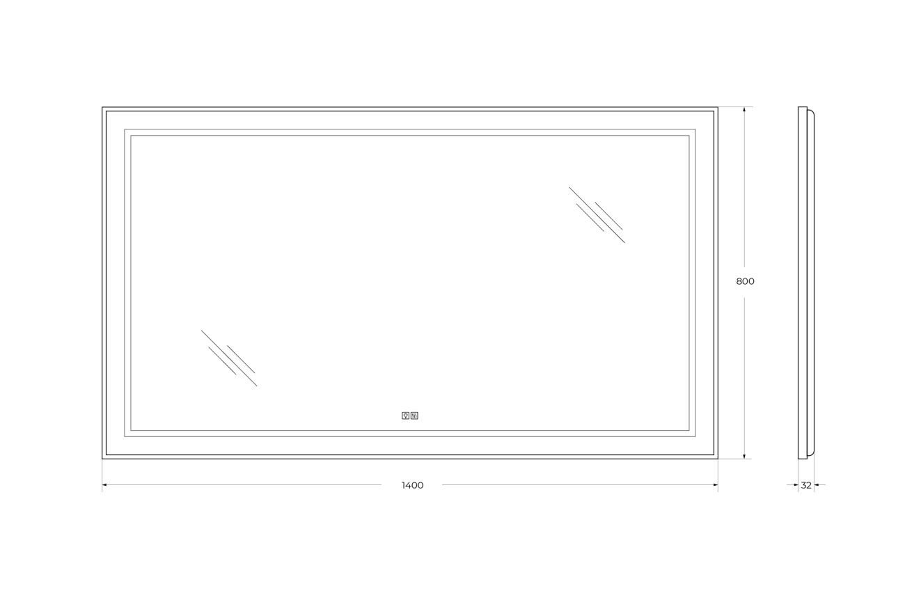 Зеркало BelBagno SPC-KRAFT-1400-800-TCH-WARM
