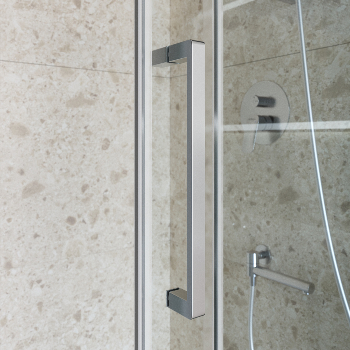 Душевая дверь шириной 141см BelBagno MARINO-2-BF-1-140-C-CR профиль хром, стекло прозрачное