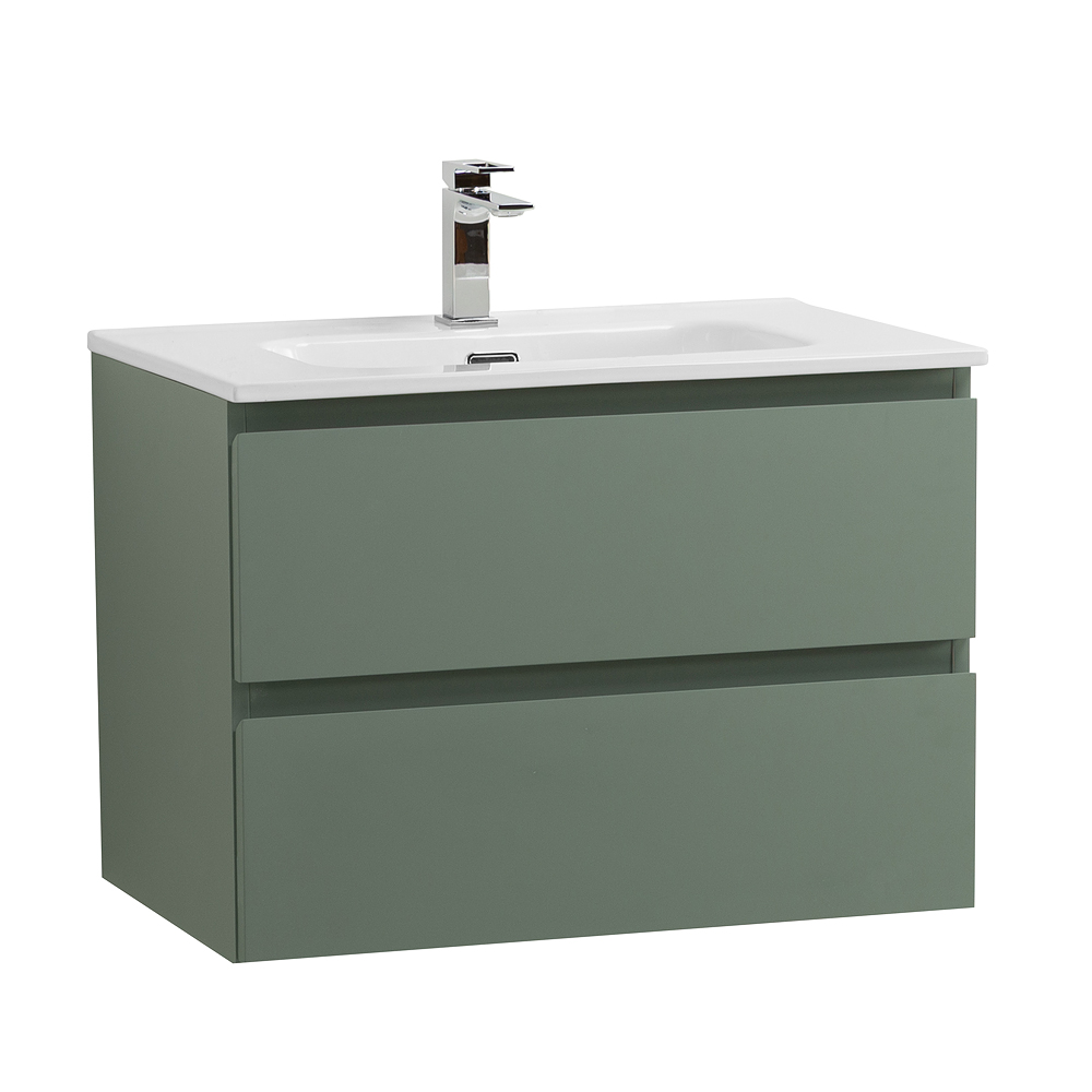 Тумба с раковиной подвесная BelBagno KRAFT-600-2C-SO-VO Еловый матовый, раковина белая BB600ETL