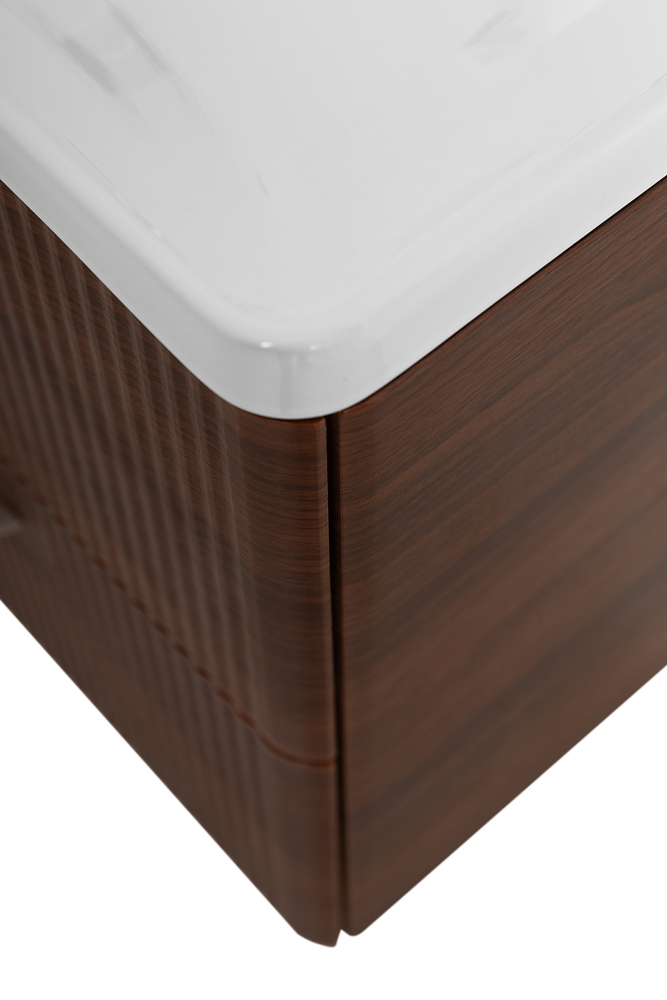 Подвесная тумба с раковиной Belbagno DUE 60 см Noce DUE-600-2C-SO-NOCE-P + BB-8076-3-60