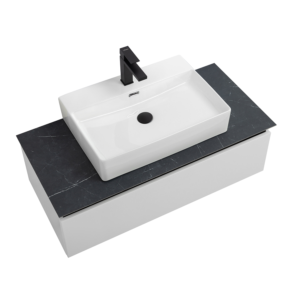 Мебель для ванной со столешницей и накладной раковиной Cezares SLIDER 100 Bianco Opaco SLIDER-1000-1C-SO-BO