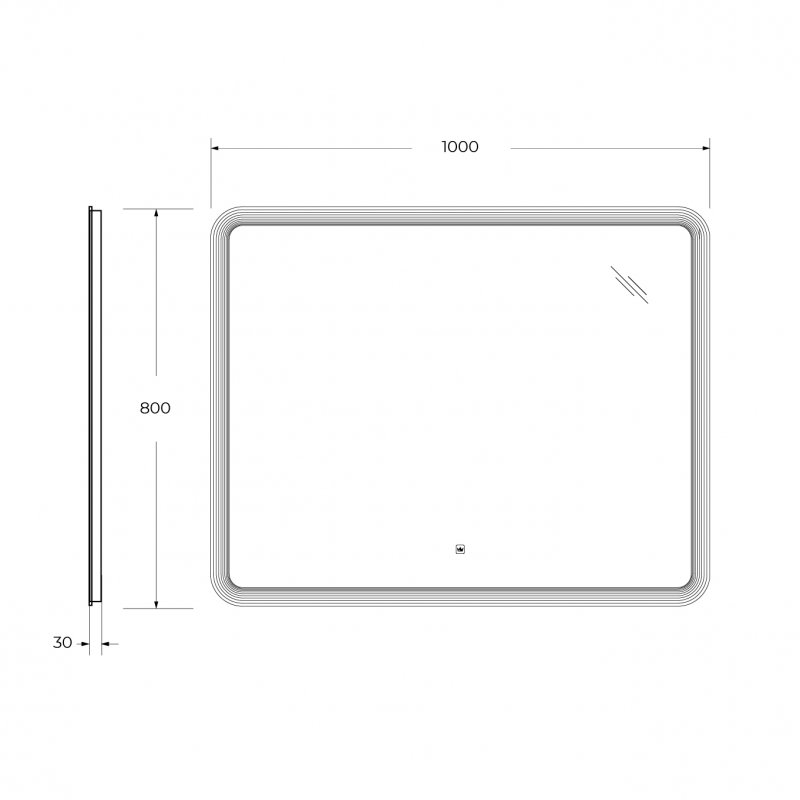 Зеркало Cezares CZR-SPC-DUET-1000-800-LED-TCH