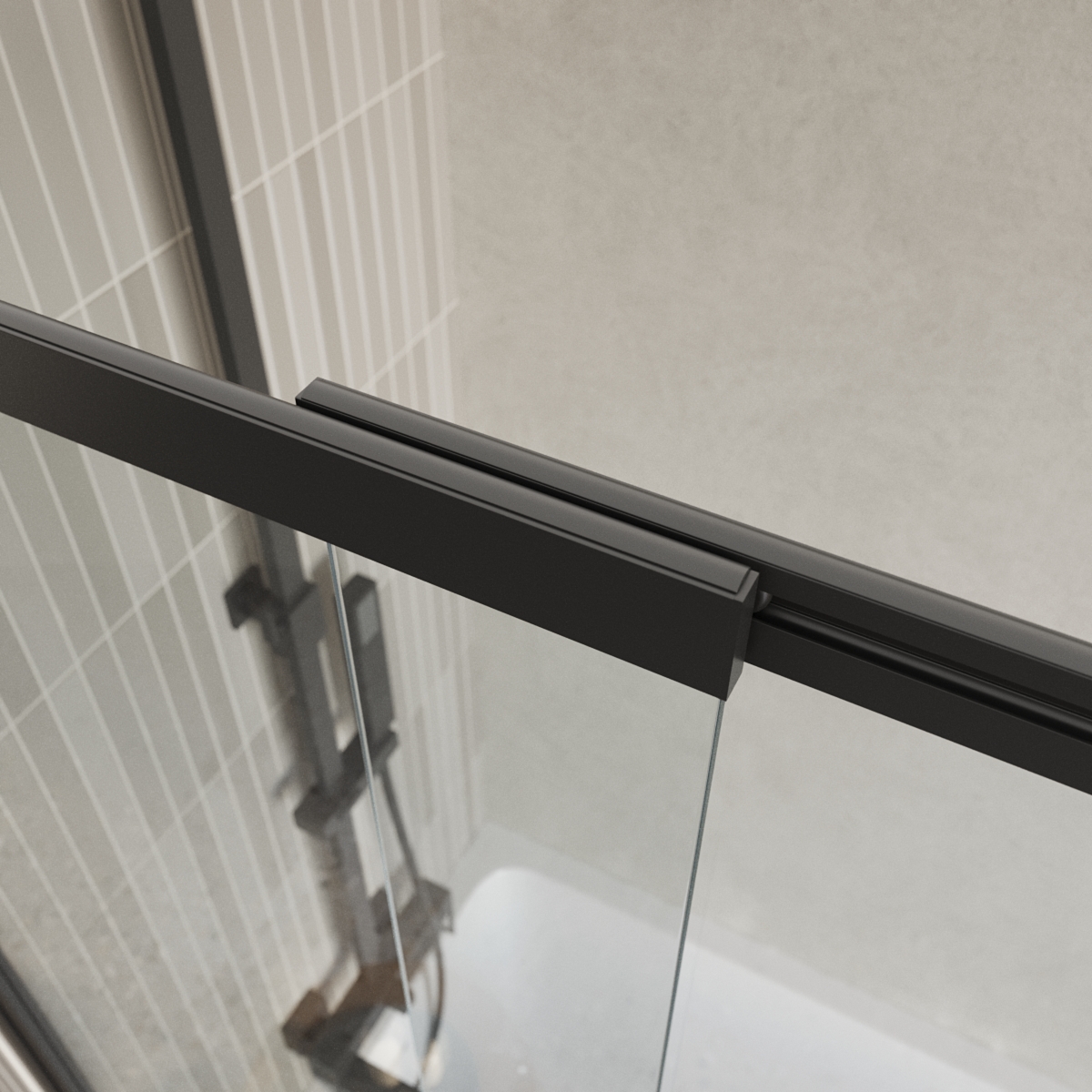 Шторка на ванну BelBagno LUCE-VF-11-90/145-C-NERO