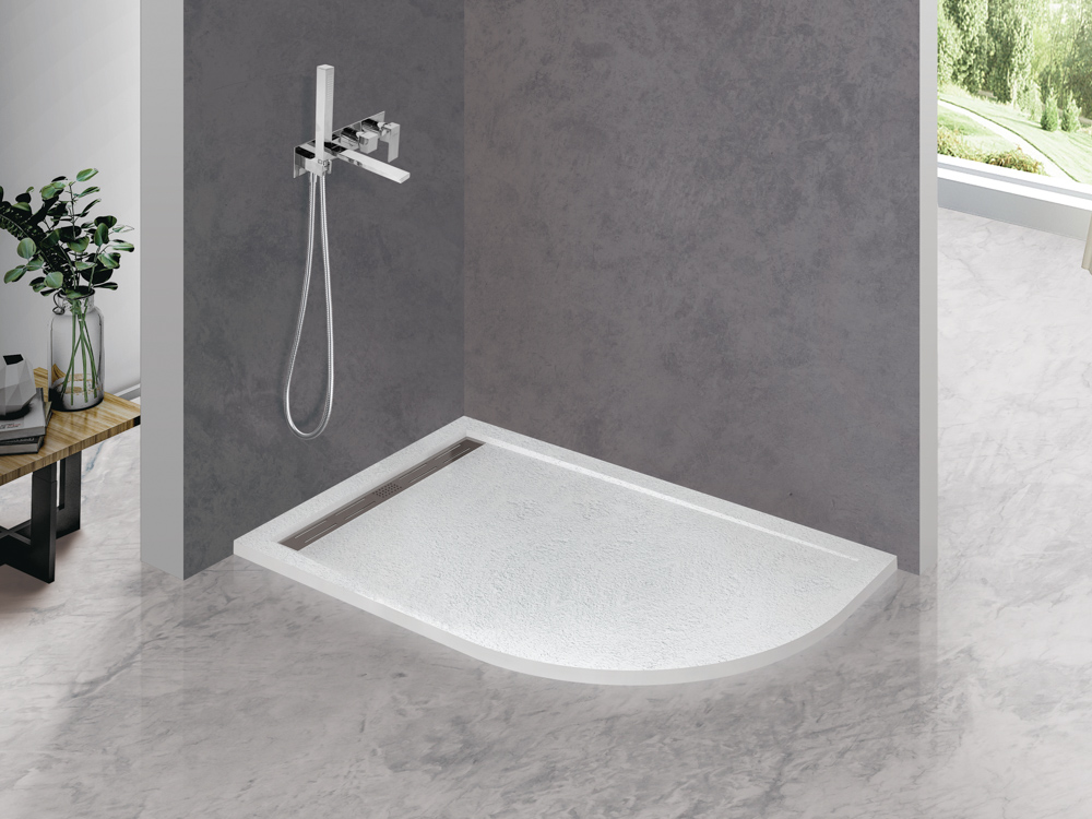 Поддон из искусственного мрамора 120х80 левосторонний CEZARES TRAY-AS-RH-120/80-30-W-L без сифона