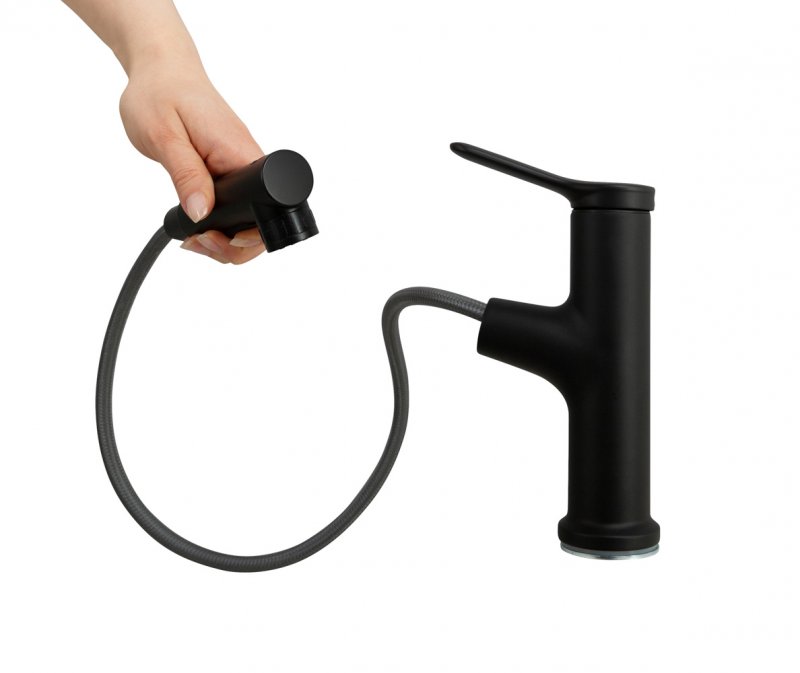 Cмеситель для раковины BelBagno BB-LVMD-NERO-W0 с вытяжным изливом