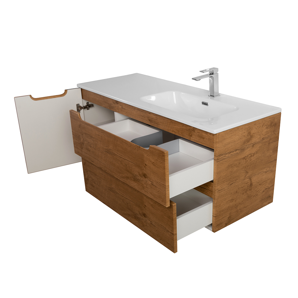 Подвесная тумба с раковиной BelBagno ETNA 120 Rovere Nature правая, ETNA-1200-2C-1A-SO-RN-R + BB1200ETL-R