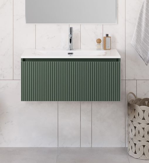 купить Тумба с раковиной подвесная BelBagno UNO-800-1C-SO-VO Еловый матовый, раковина белая BB-8099-80 