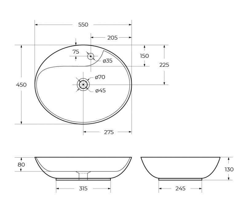 Раковина накладная BelBagno BB1370