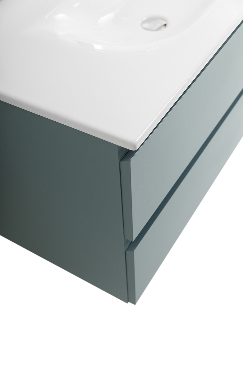 Тумба с раковиной подвесная BelBagno KRAFT-900-2C-SO-AO Голубой матовый, раковина белая BB-8099-90