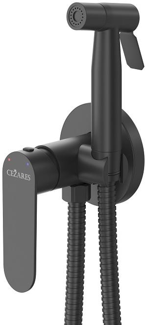купить Встроенный смеситель Cezares STYLUS-DIF-NOP с гигиеническим душем, черный матовый 
