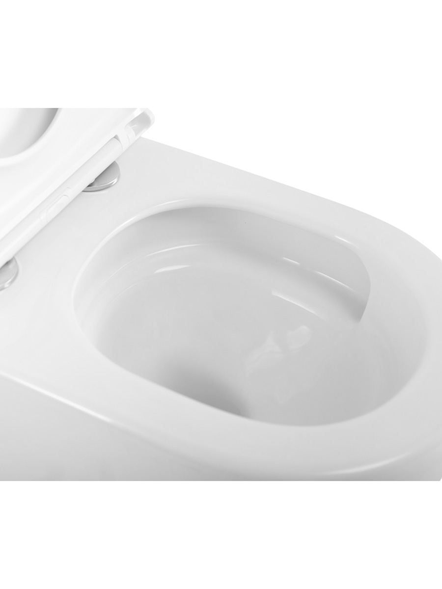 Унитаз подвесной BelBagno COMPATTO BB003CH-TOR/SC безободковый с сиденьем и смывом TORNADO 
