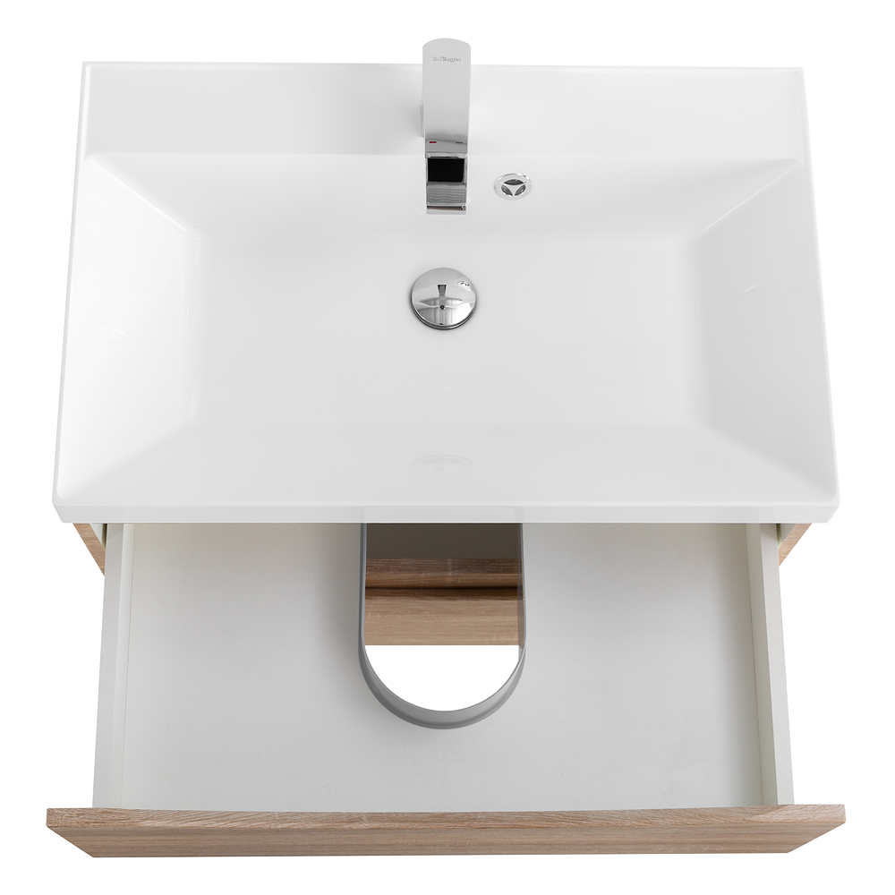 Тумба подвесная с раковиной BelBagno MARINO-600-2C-SO-WO-P