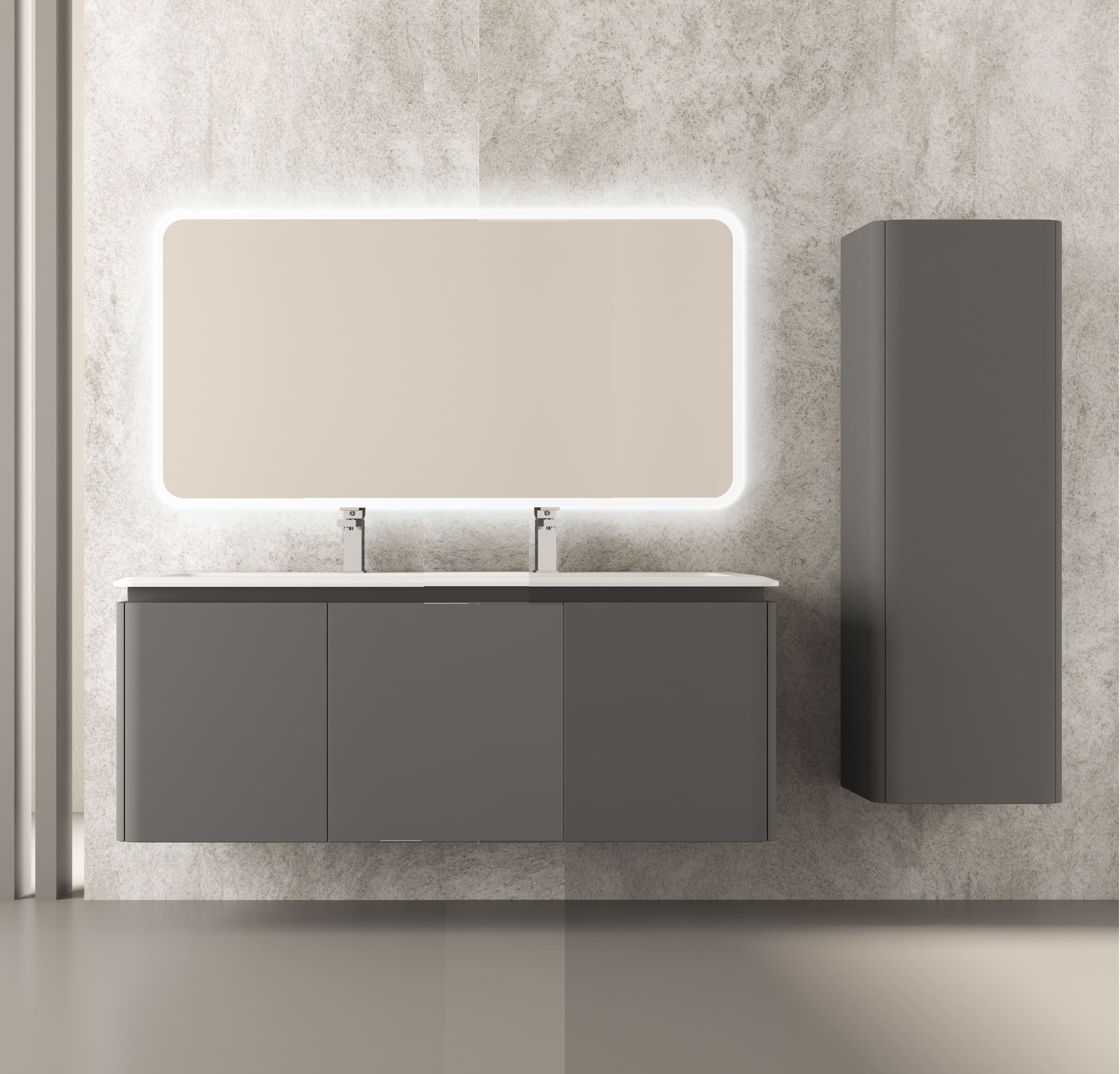 купить Мебель для ванной комнаты CEZARES STYLUS 141 см Grigio nuvola 55233 + 55265 