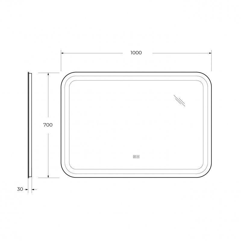 Зеркало Cezares CZR-SPC-STYLUS-1000-700-TCH-WARM