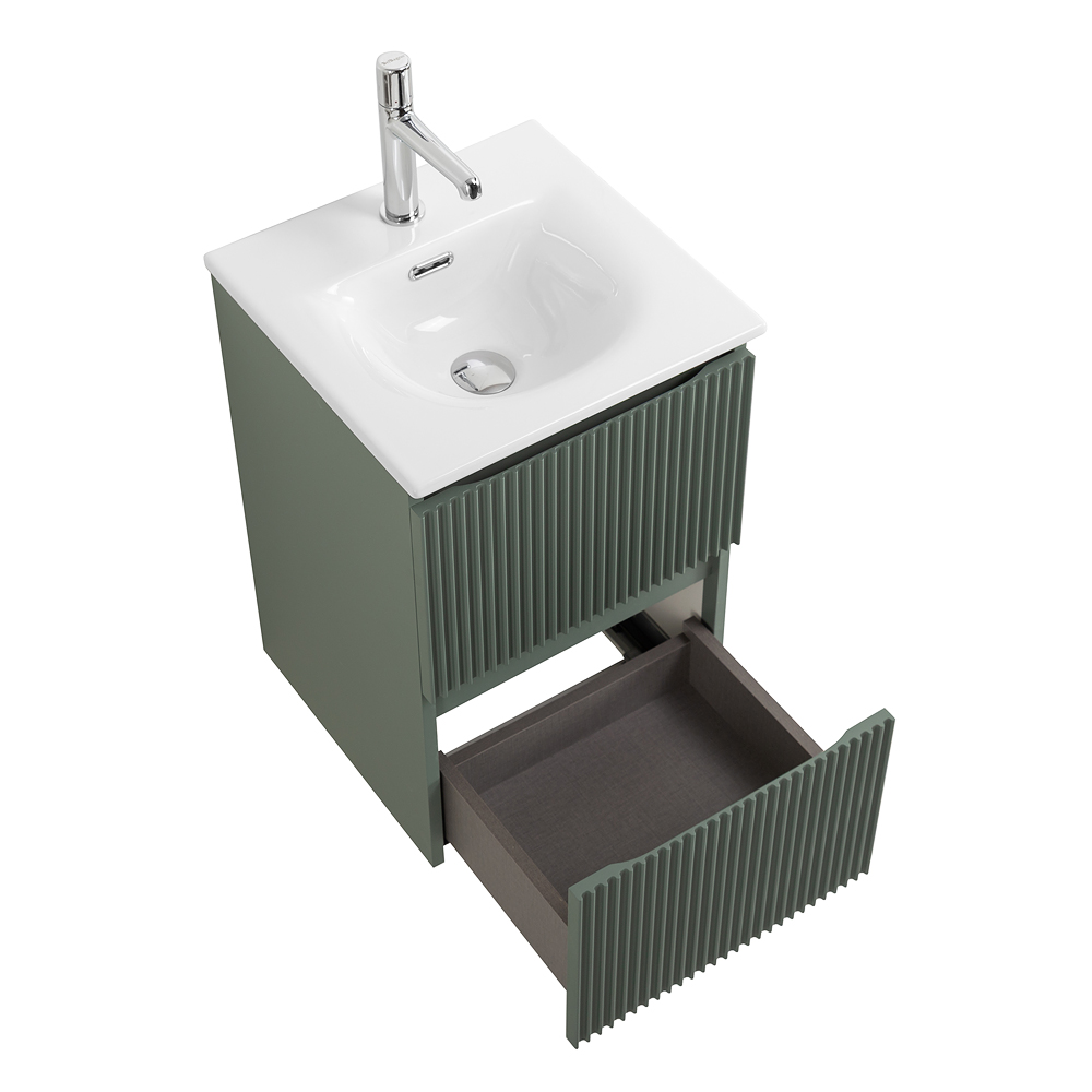 Тумба с раковиной подвесная BelBagno UNO-MINI-400-2C-SO-VO Еловый матовый, раковина белая BB-8099-3-40