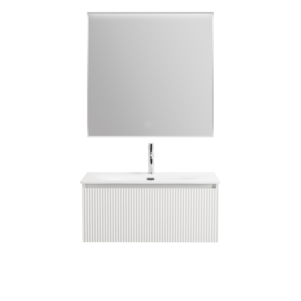 Тумба с раковиной подвесная BelBagno UNO-800-1C-SO-BO Bianco Opaco, раковина белая BB-8099-80