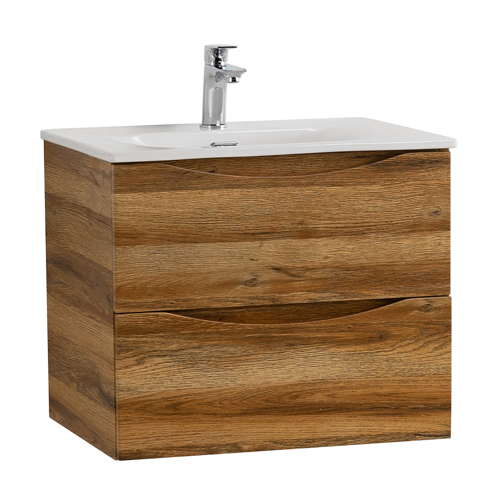 Тумба с раковиной подвесная BelBagno MARINO-CER-N-700-2C-SO-RR-P Rovere Rustico, раковина белая BB-8099-70