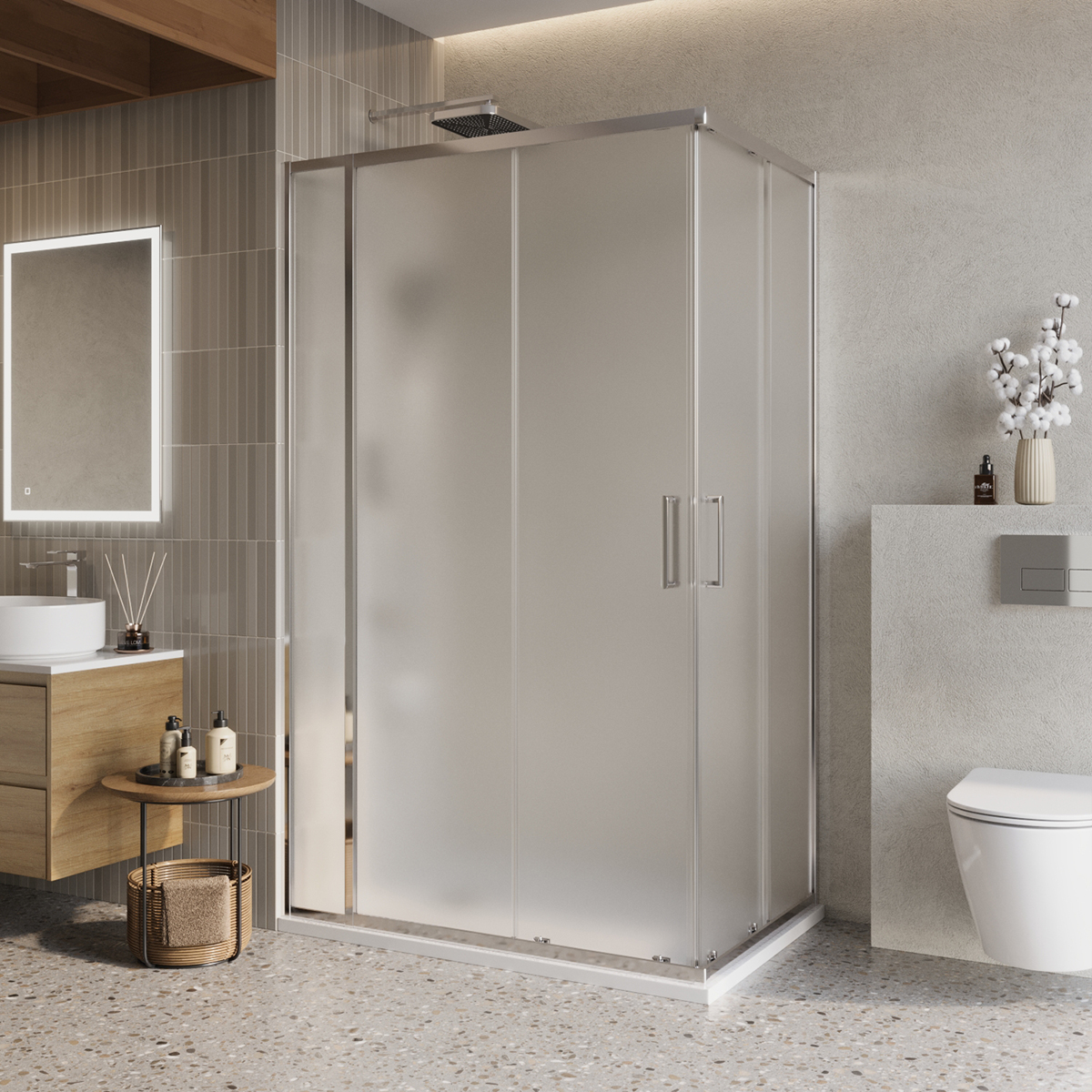 купить Душевой уголок BelBagno LUCE-AH-21-120/80-P-Cr 